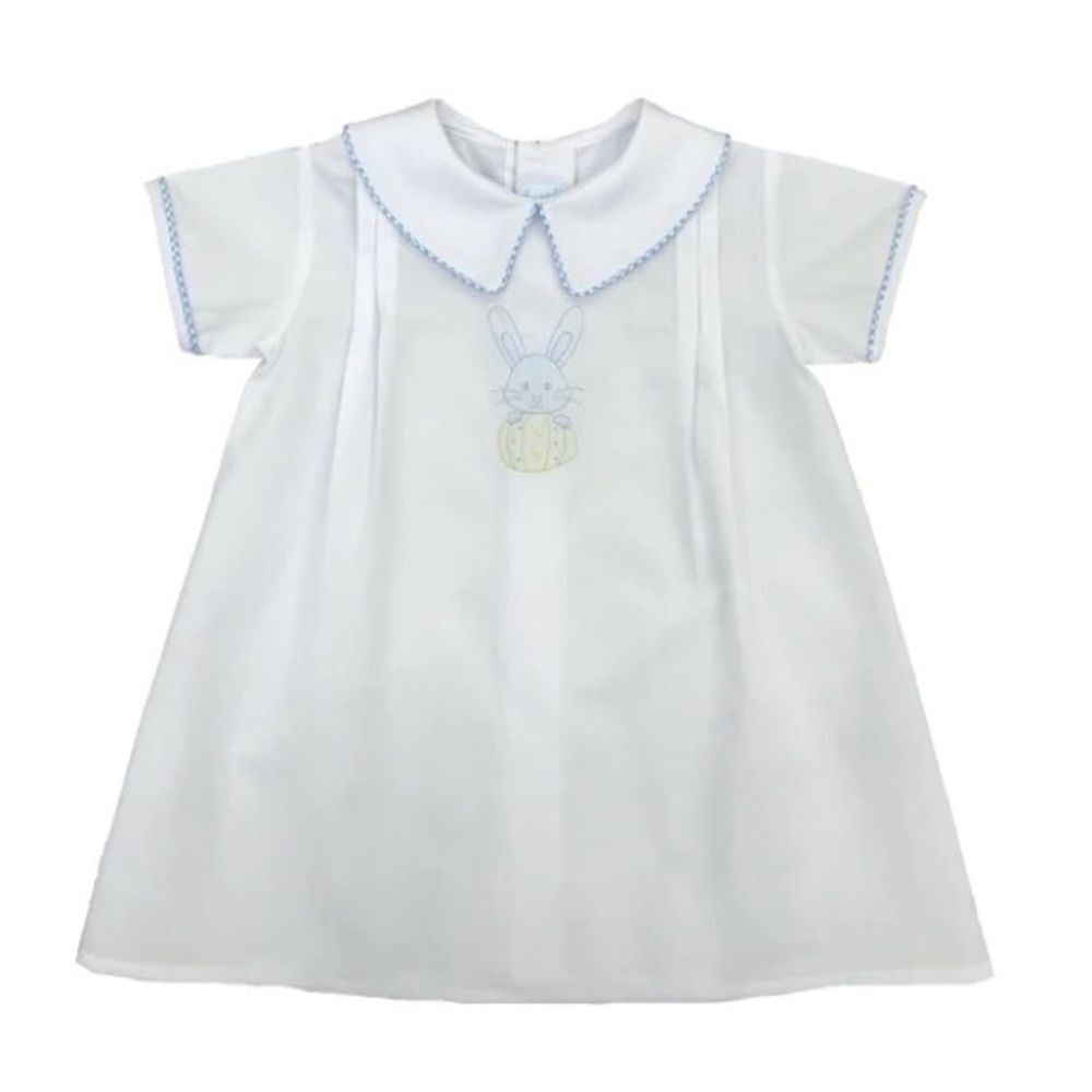 Auraluz White Dress Embroidered Trim & Bunny Shadow Style 340 Size 0